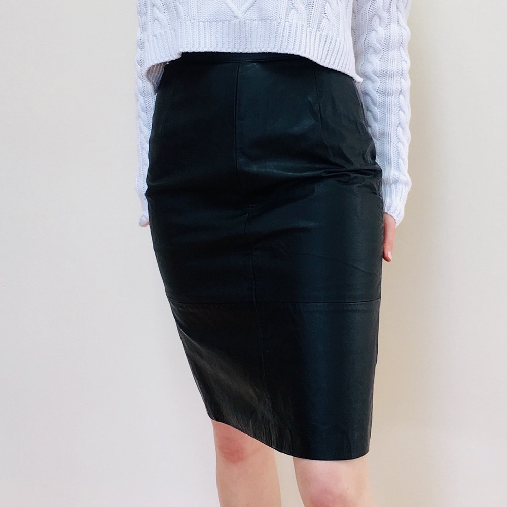 Vintage high waisted leather skirt